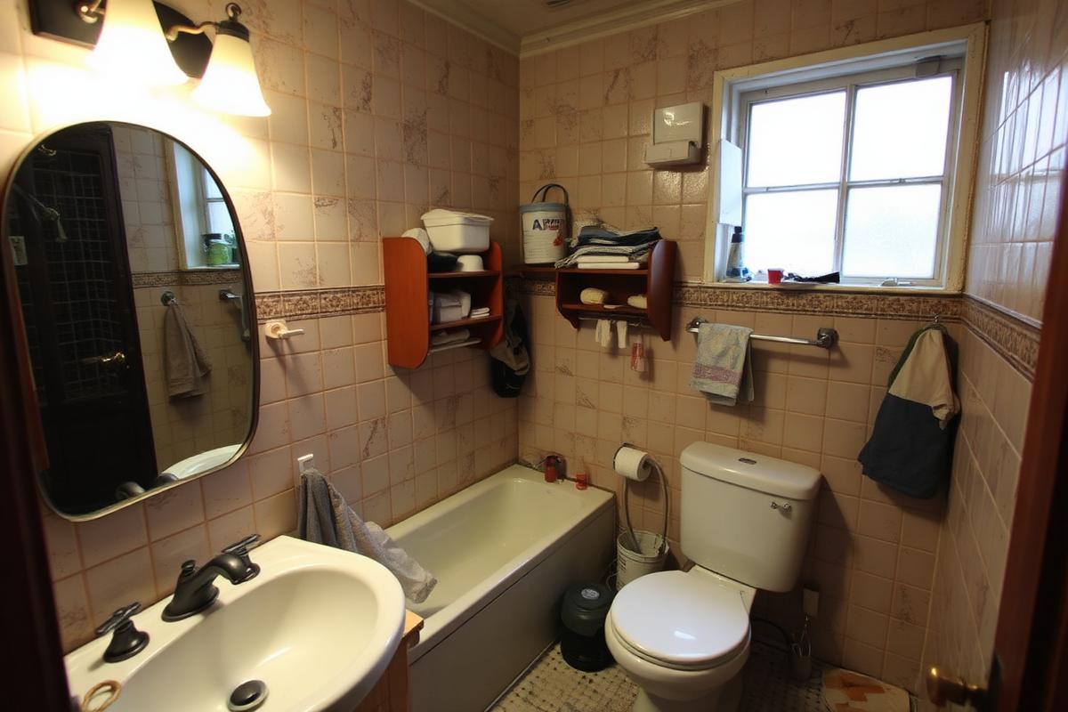 Outdated bathroom before renovation