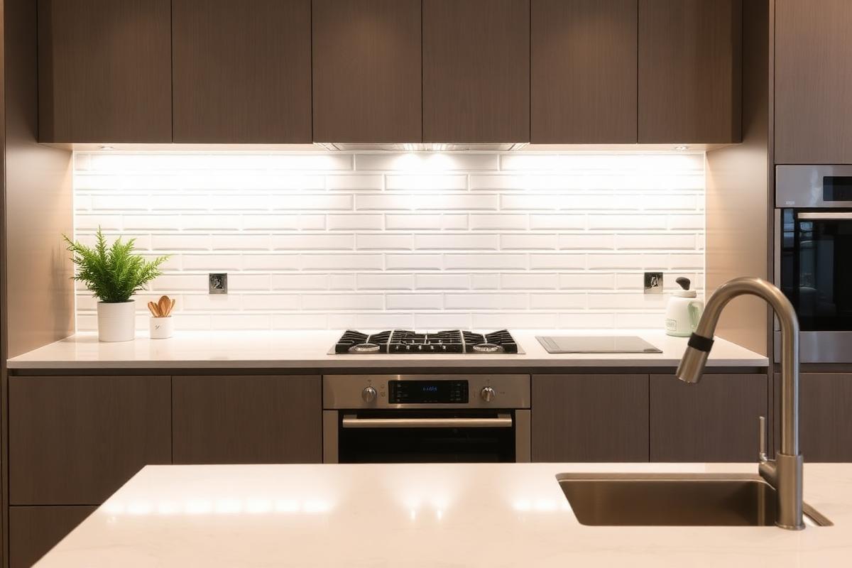 New kitchen splashback and benchtop